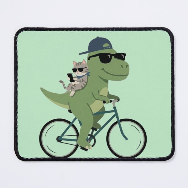 Item preview, Dinosaur & Cat Ride – Whimsical Bike Adventure designed and sold by Dogandesighn.