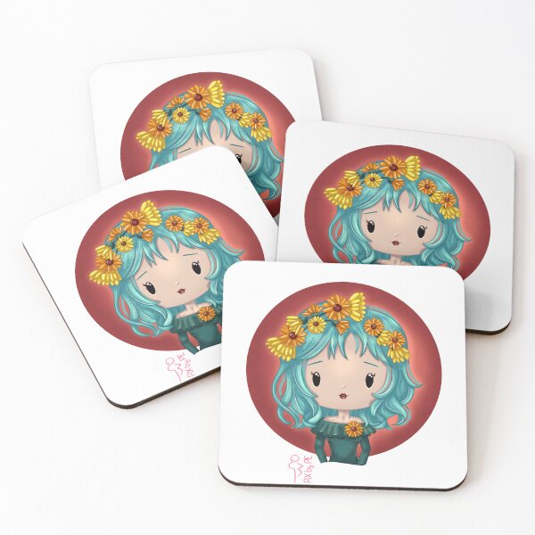 Item preview, October birth flower – Chibi girl with marigold | Cute illustration designed and sold by PiX by PE.