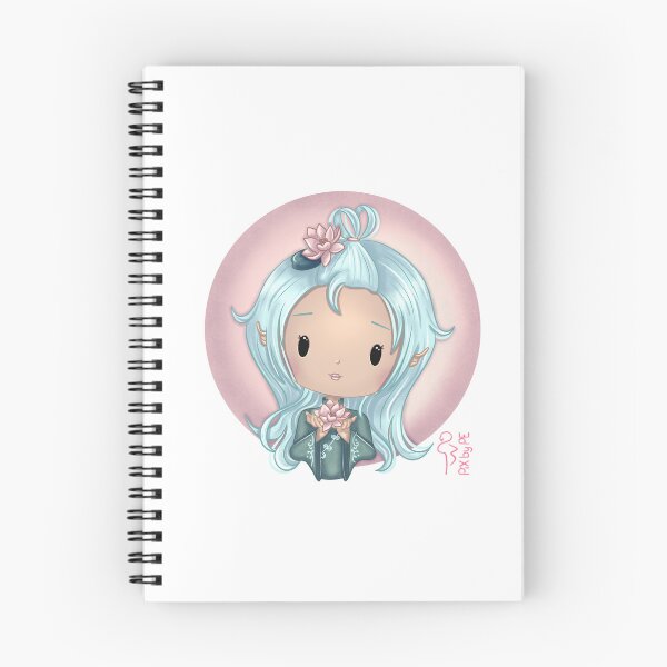 Item preview, July birth flower – Chibi girl with water lily | Cute illustration designed and sold by PiX by PE.