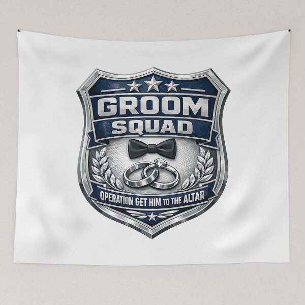 Item preview, Stag Party Shirt Police Badge: Groom Squad Design designed and sold by Pineapple-Tree.