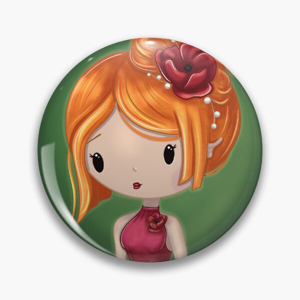 Item preview, August birth flower – Chibi girl with poppy | Sweet illustration designed and sold by PiX by PE.