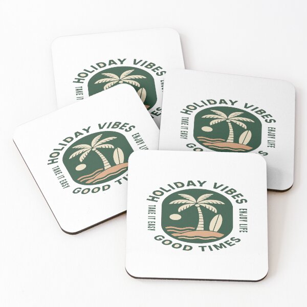 Item preview, Holiday Vibes Retro Beach Graphic • Palm Tree Surfboard Art • Relax & Enjoy Life Design designed and sold by Bright Nest Studio.