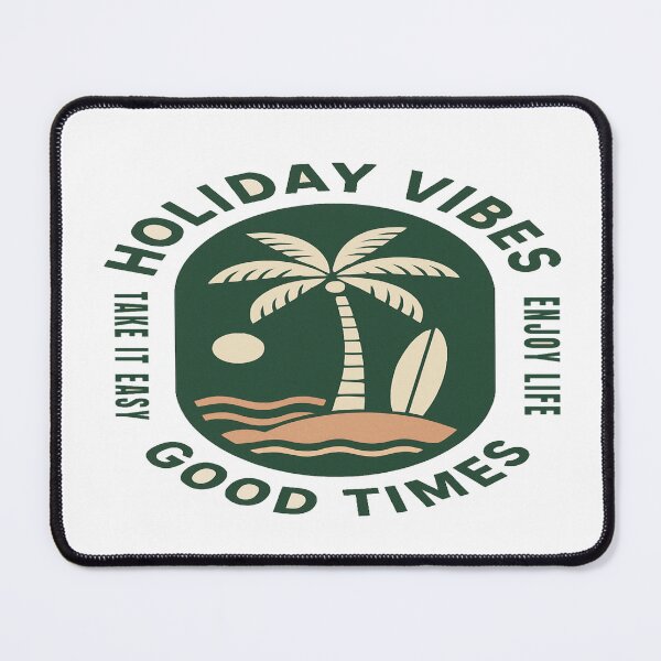 Item preview, Holiday Vibes Retro Beach Graphic • Palm Tree Surfboard Art • Relax & Enjoy Life Design designed and sold by Bright Nest Studio.