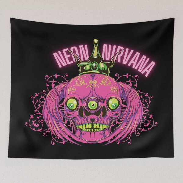 Item preview, Neon Nirvana - Trippy Three-Eyed Skull Psychedelic Streetwear designed and sold by snapifyprints.