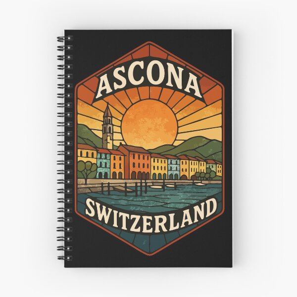Item preview, Ascona Switzerland Retro Stained Glass Art Travel designed and sold by TomFrontierArt.
