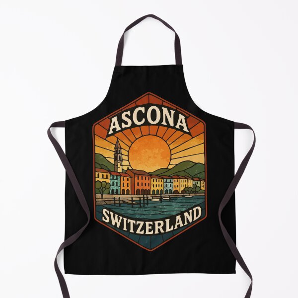 Item preview, Ascona Switzerland Retro Stained Glass Art Travel designed and sold by TomFrontierArt.