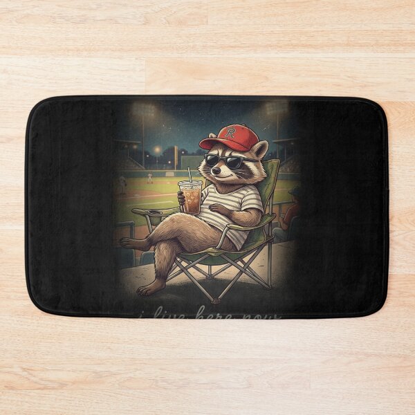 Item preview, Raccoon I live Here Now, Raccoon Drinking Iced Coffee designed and sold by faridman.