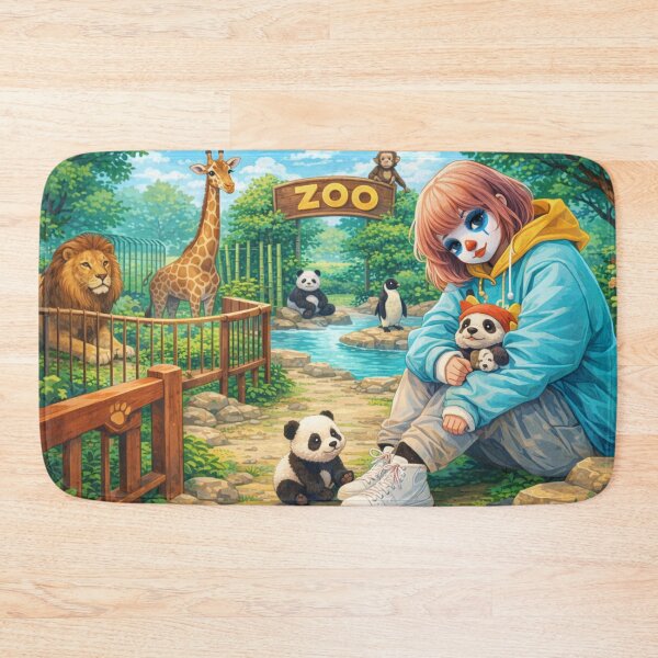 Item preview, Whimsical Zoo Day with Lou – Cartoon Animal Friends designed and sold by LuxuryApparels.
