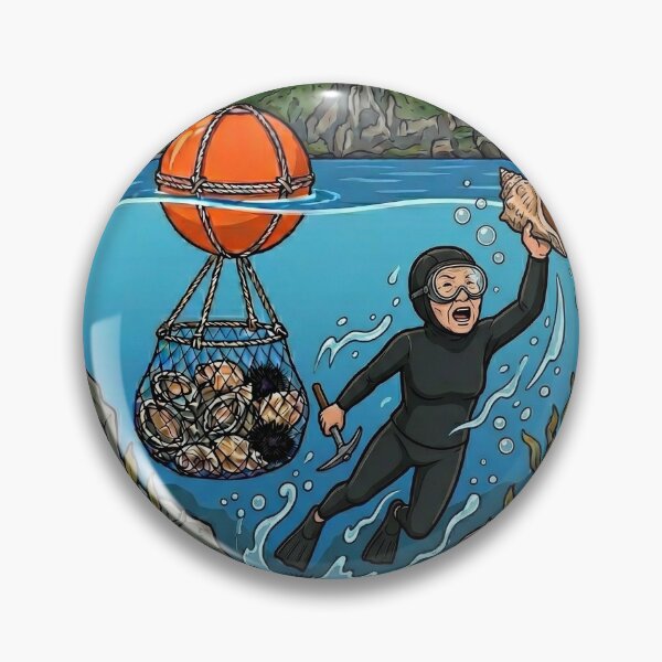 Item preview, Jeju Haenyeo Victory Shout - Dynamic Embroidered Patch Style  designed and sold by KOREA-HAENAM.