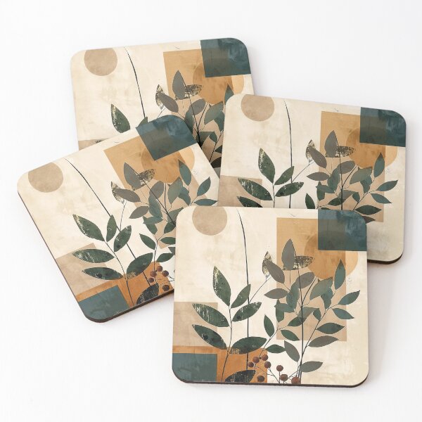 Item preview, Botanical forms – Modern leaves with geometric design designed and sold by CosmicGlyph.