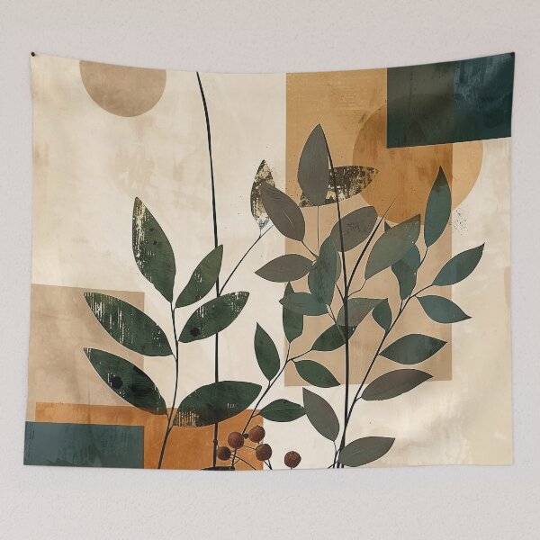 Item preview, Botanical forms – Modern leaves with geometric design designed and sold by CosmicGlyph.