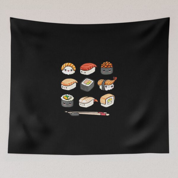 Item preview, Kawaii Sushi Set Cute Japanese Food Illustration designed and sold by titanlevi.
