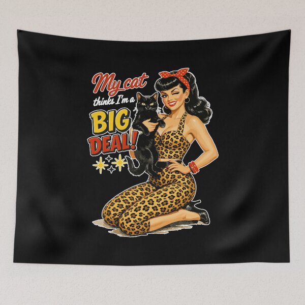Item preview, Rockabella & Cat: My cat thinks I'm a big deal designed and sold by Pineapple-Tree.
