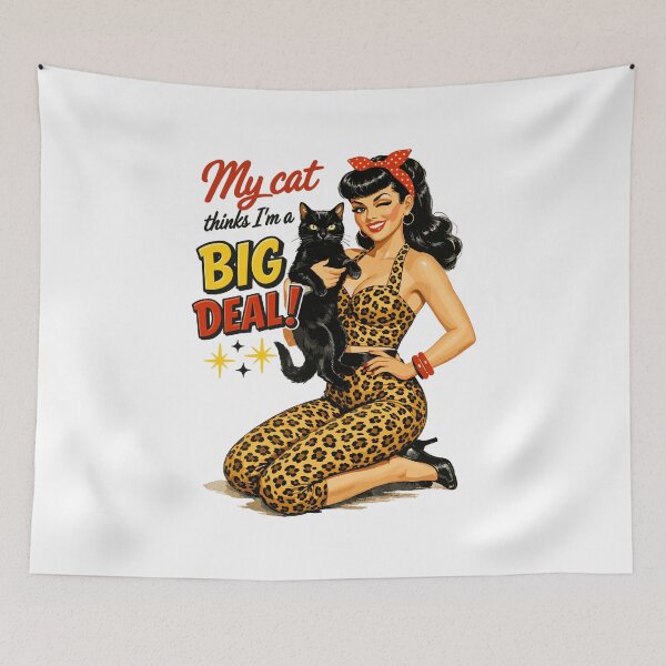 Item preview, Rockabella & Cat: My cat thinks I'm a big deal designed and sold by Pineapple-Tree.