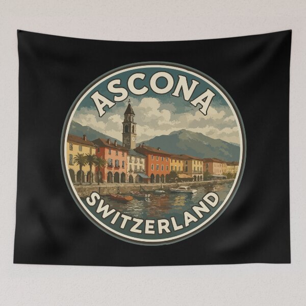 Item preview, Ascona Switzerland Vintage Travel designed and sold by TomFrontierArt.