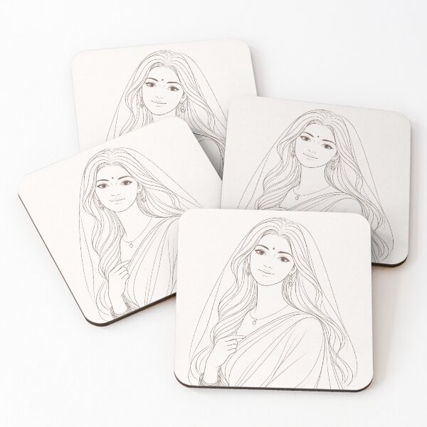 Item preview, Minimalist Indian Girl - Continuous Line Art Portrait designed and sold by OpenDreamArts.