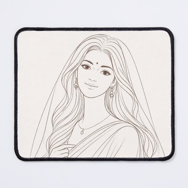Item preview, Minimalist Indian Girl - Continuous Line Art Portrait designed and sold by OpenDreamArts.