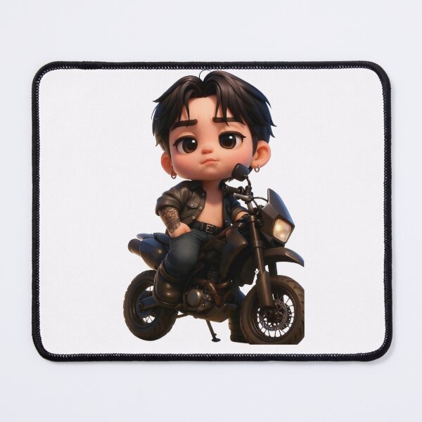 Item preview, Chibi Biker Boy Aesthetic - Cute korean Inspired Idol Motorcycle Art designed and sold by RADesignHub.