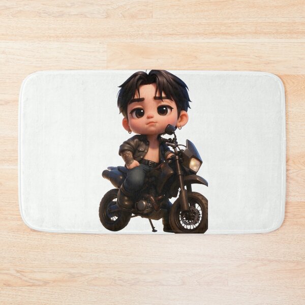 Item preview, Chibi Biker Boy Aesthetic - Cute korean Inspired Idol Motorcycle Art designed and sold by RADesignHub.