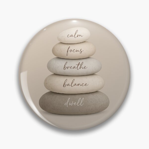 Item preview, Calm Focus Breathe Balance Design, Zen Stone Stack, Mindfulness Meditation Aesthetic, Minimal Neutral Art in Beige designed and sold by TheSlowShore.