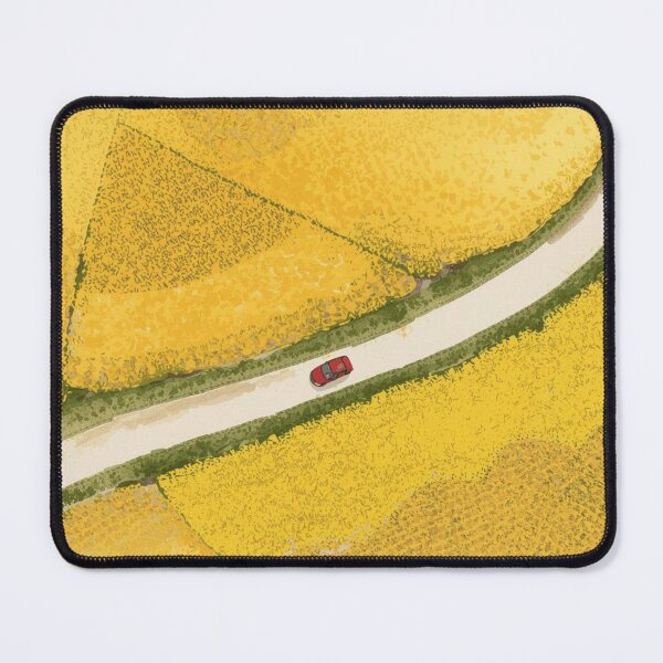 Item preview, Red Car on Yellow Field Road designed and sold by TinyWarmThing.