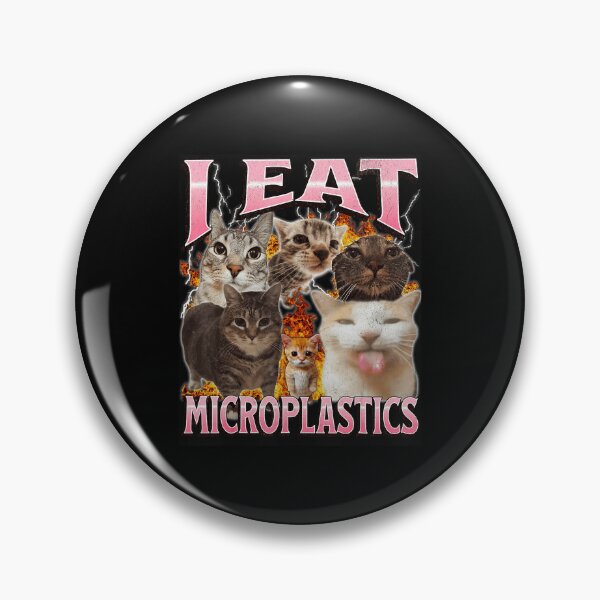 Item preview, I Eat Microplastics Funny Cat Meme Collage designed and sold by tadmercado.
