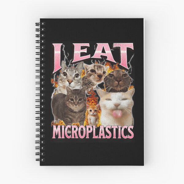 Item preview, I Eat Microplastics Funny Cat Meme Collage designed and sold by tadmercado.