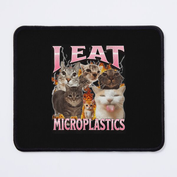 Item preview, I Eat Microplastics Funny Cat Meme Collage designed and sold by tadmercado.
