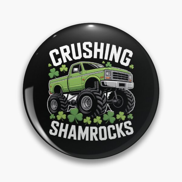Item preview, St Patrick's Day Monster Truck crushing Shamrocks designed and sold by Formatage.