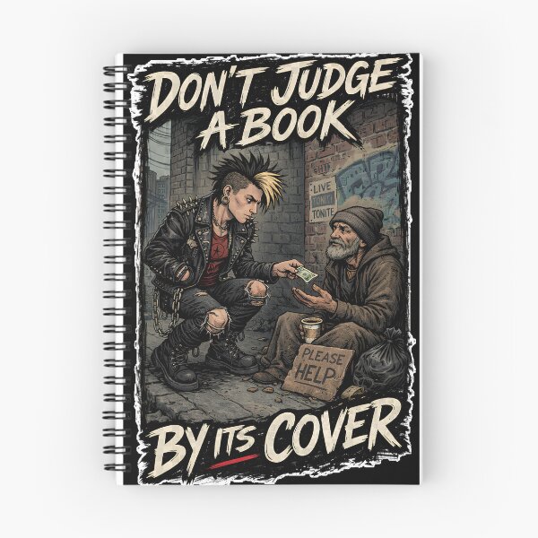 Item preview, Don’t Judge a Book by Its Cover Punk Kindness Street Art Poster Illustration designed and sold by Bluebubbies.
