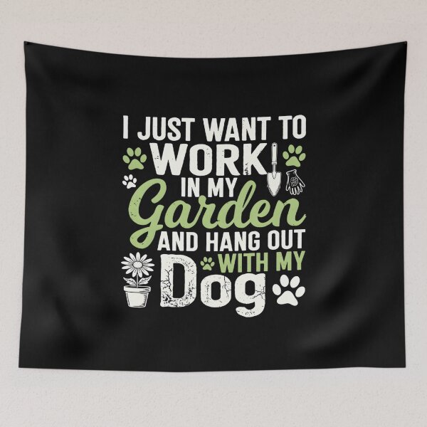 Item preview, Garden Work and Dog Hangouts Graphic designed and sold by TshirtsOnline-.