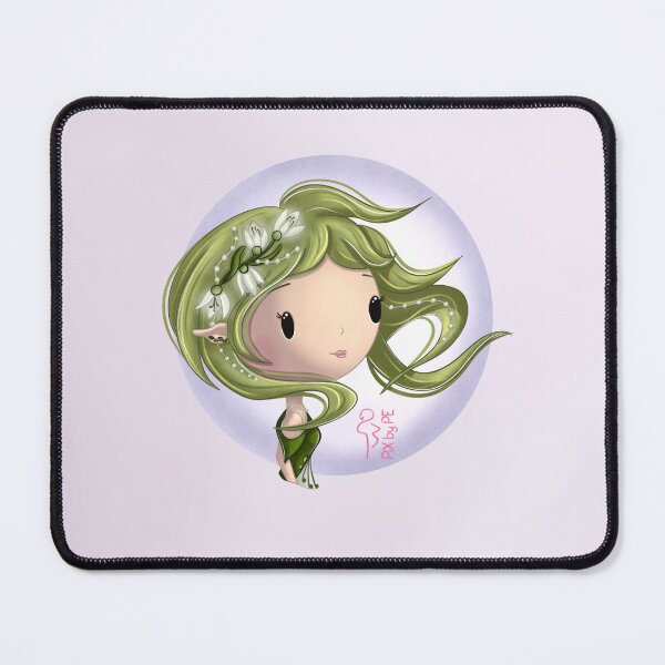 Item preview, January birth flower – Chibi girl with snowdrops and background | Cute illustration designed and sold by PiX by PE.