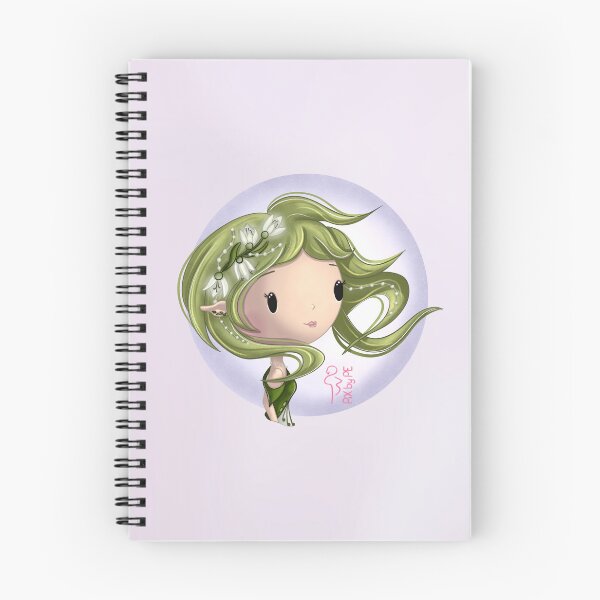 Aperçu de l'œuvre Fleur de naissance de janvier – Illustration mignonne d'une petite fille chibi avec des perce-neige et un fond coloré créée et vendue par PiX by PE.