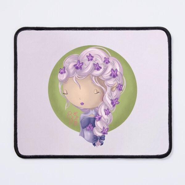 Item preview, February birth flower – Chibi girl with violets | Cute illustration designed and sold by PiX by PE.
