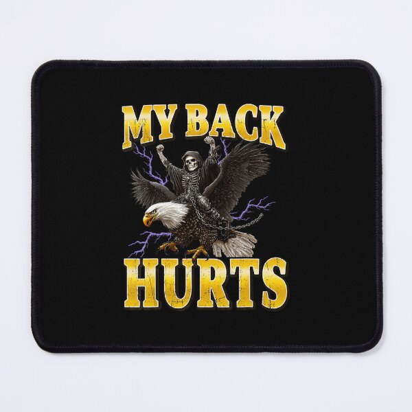 Item preview, My Back Hurts Skeleton Riding Eagle Funny Dark Humor designed and sold by tadmercado.