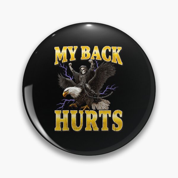 Item preview, My Back Hurts Skeleton Riding Eagle Funny Dark Humor designed and sold by tadmercado.