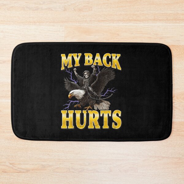 Item preview, My Back Hurts Skeleton Riding Eagle Funny Dark Humor designed and sold by tadmercado.