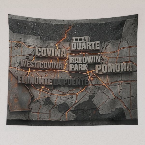 Item preview, San Gabriel Valley California Iron Geography  designed and sold by Uniqueartai.