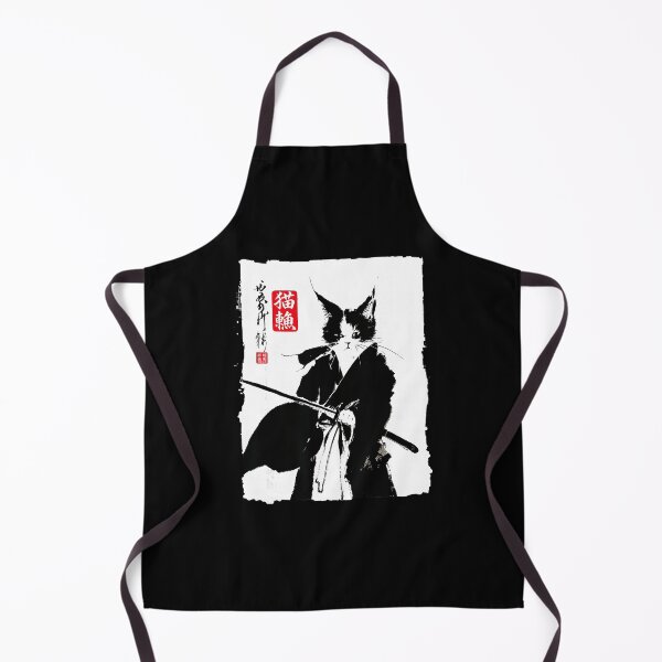 Item preview, Samurai Cat Sumi Ink Japanese Style Minimal designed and sold by titanlevi.
