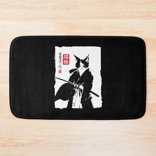 Item preview, Samurai Cat Sumi Ink Japanese Style Minimal  designed and sold by titanlevi.