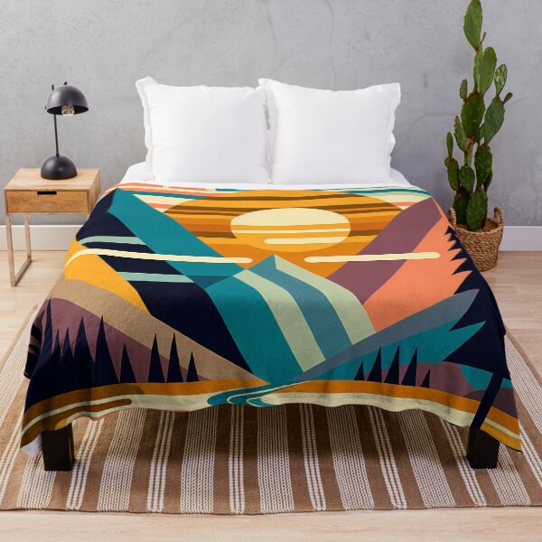 Item preview, Geometric Mountain Sunset Landscape designed and sold by InkSmithery.