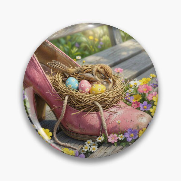 Item preview, Adorable Cute Bird Sleeping in a Vintage Shoe designed and sold by M-Y-A-R-T-.