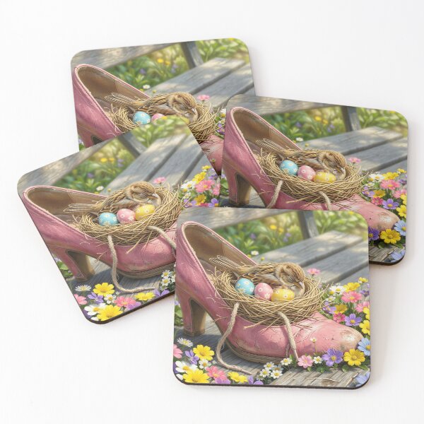 Item preview, Adorable Cute Bird Sleeping in a Vintage Shoe designed and sold by M-Y-A-R-T-.