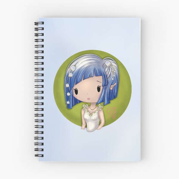 Item preview, Birth flower of May – Chibi girl with lily of the valley and background | Cute illustration designed and sold by PiX by PE.