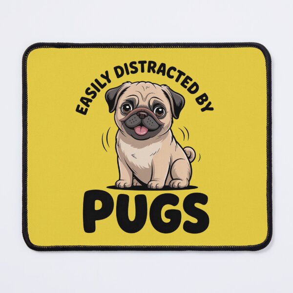 Item preview, EASILY DISTRACTED BY PUGS designed and sold by 123ks.
