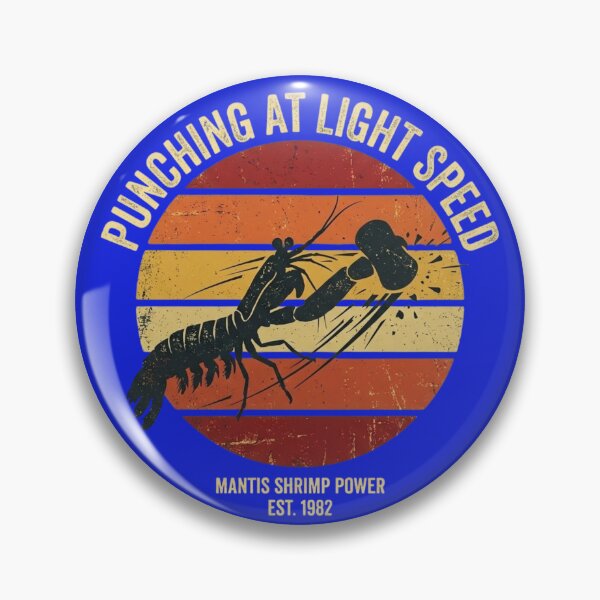 Item preview, Punching at Light Speed Mantis Shrimp Retro Sunset Science Humor designed and sold by BoldBrushfine.