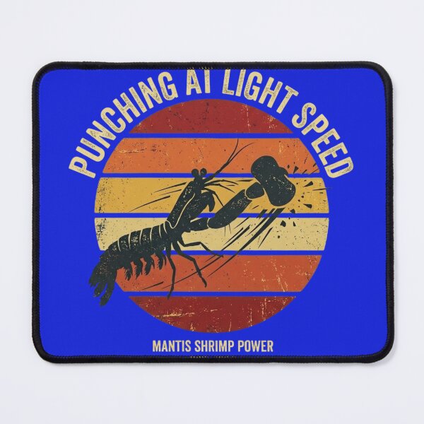 Item preview, Punching at Light Speed Mantis Shrimp Retro Sunset Science Humor designed and sold by BoldBrushfine.
