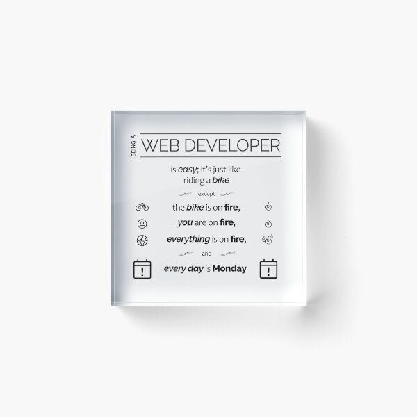 Artikel-Vorschau von Ein Web Developer zu sein ist einfach; es ist wie Fahrrad fahren, designt und verkauft von Koohiisan.