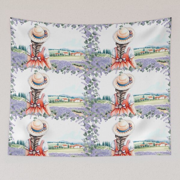 Item preview, Dreamy Girl in Lavender Field Landscape designed and sold by Angellacelin.