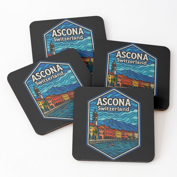 Item preview, Ascona Switzerland Europe Stained Glass Art Travel designed and sold by TomFrontierArt.
